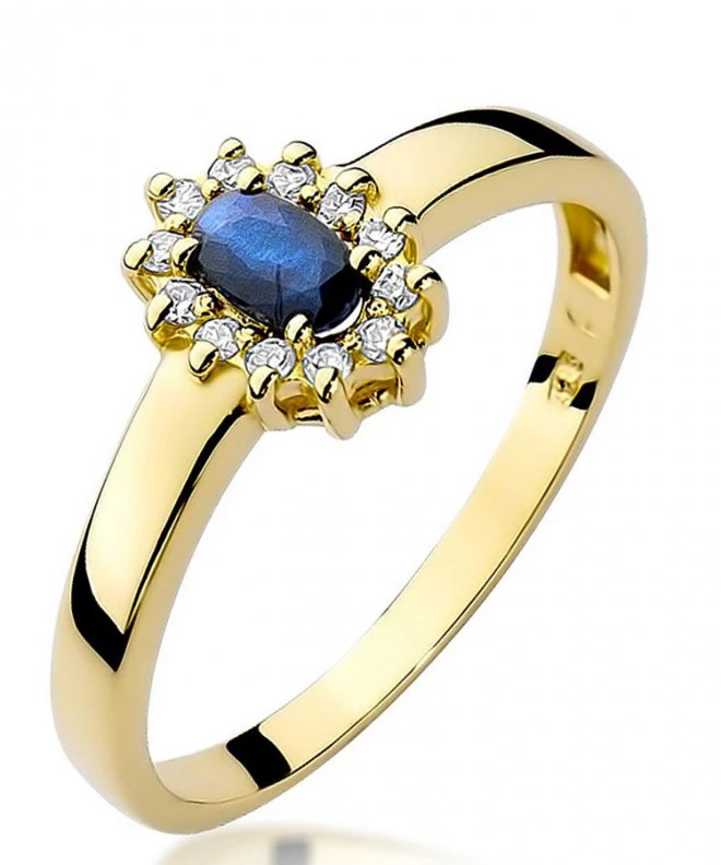 Pierścionek Bonore Crystal Turriacoze złota próby 585 z szafirem 0,3 ct 96474