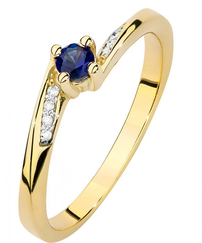 Pierścionek Bonore Crystal Prepottoze złota próby 585 z szafirem 0,15 ct 96464