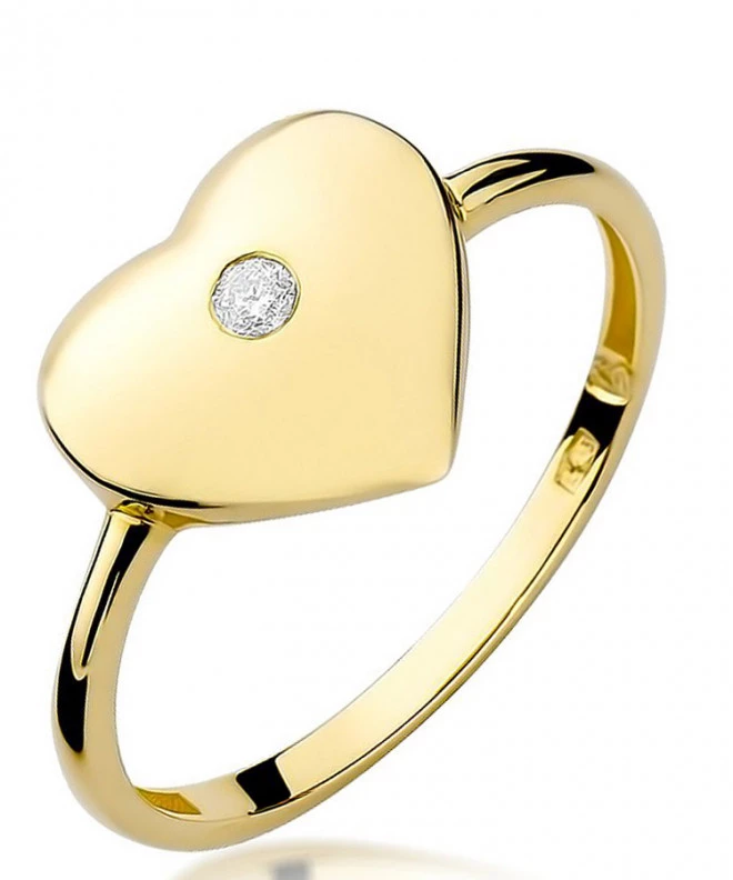 Pierścionek Bonore Love Strambinelloze złota próby 585 z diamentem 0,03 ct 81034