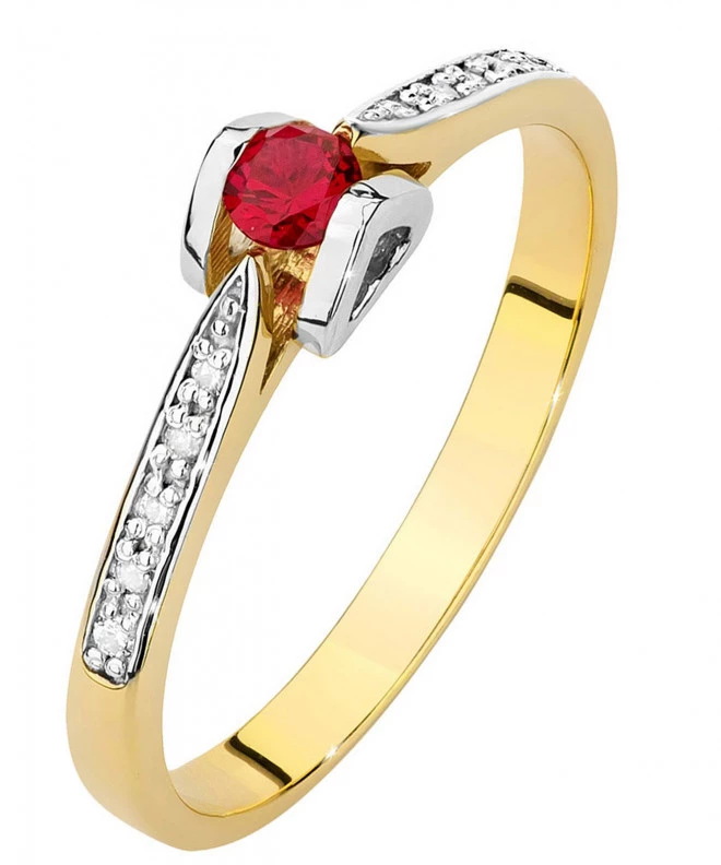 Pierścionek Bonore Basic Zavattarelloze złota próby 585 z rubinem 0,15 ct 94420