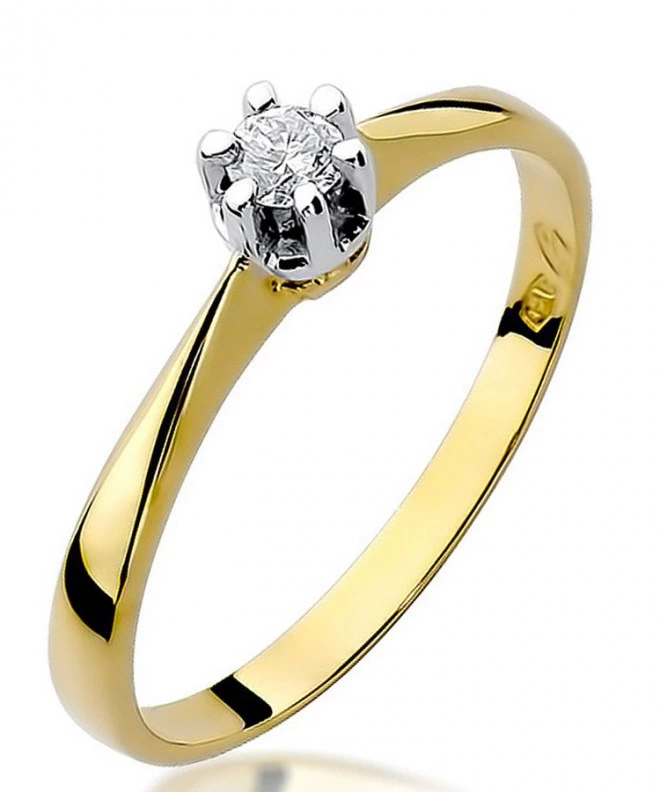 Pierścionek Bonore Simple Lagnascoze złota próby 585 z diamentem 0,1 ct 82072