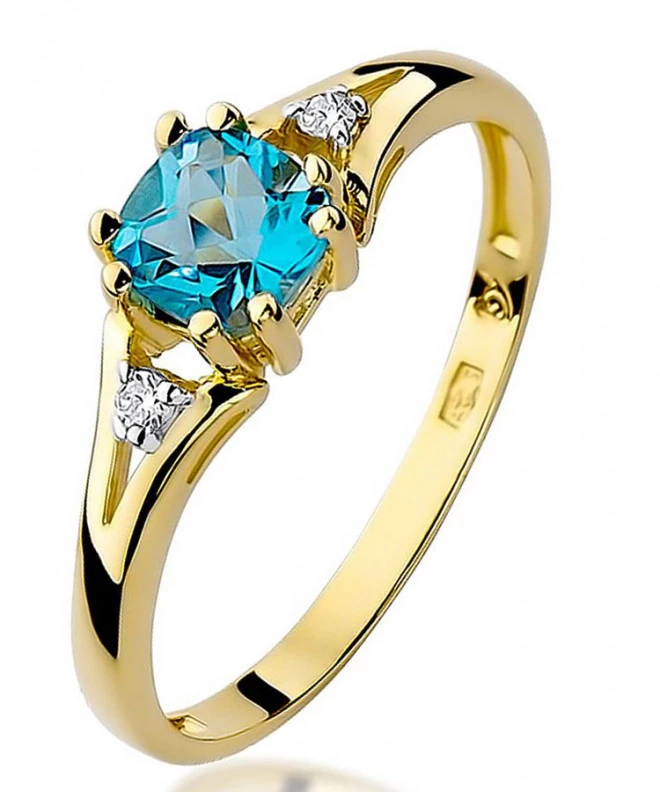Pierścionek Bonore Crystal San Marcelloze złota próby 585 z topazem 0,7 ct 100673