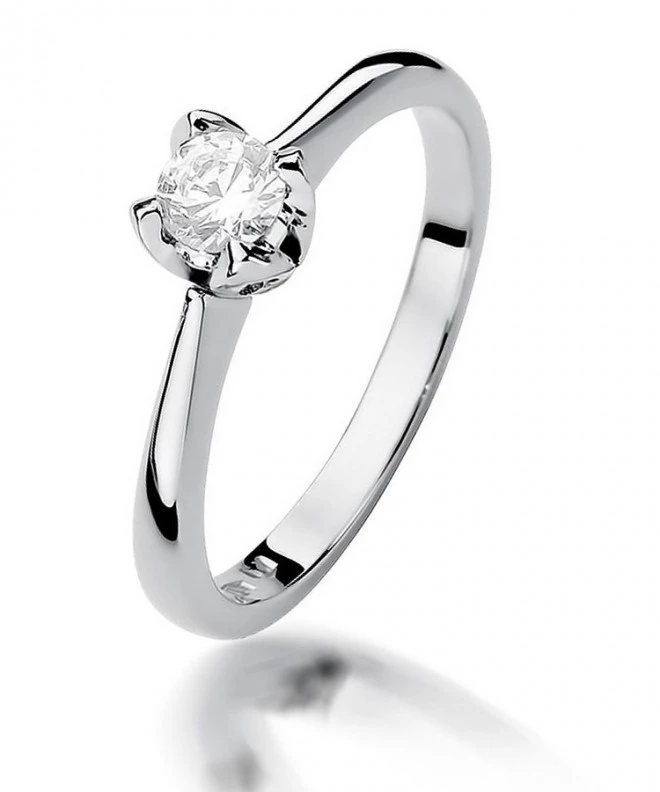 Pierścionek Bonore Elegant Sardegnaz białego złota próby 585 z diamentem 0,3 ct 114104