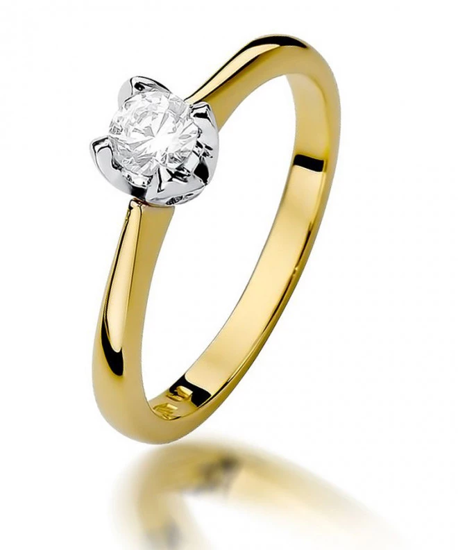 Pierścionek Bonore Elegant Incudineze złota próby 585 z diamentem 0,3 ct 88248