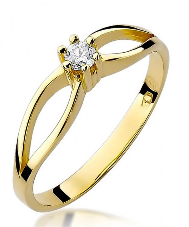 Pierścionek Bonore Elegant Prunettoze złota próby 585 z diamentem 0,1 ct 82075