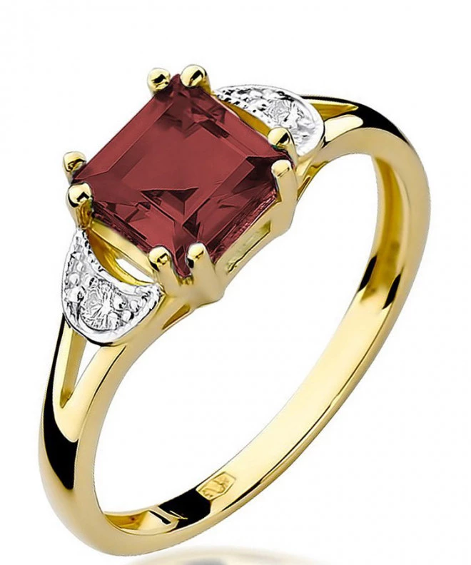 Pierścionek Bonore Basic Bonate Sottoze złota próby 585 z granatem 1,3 ct 93402