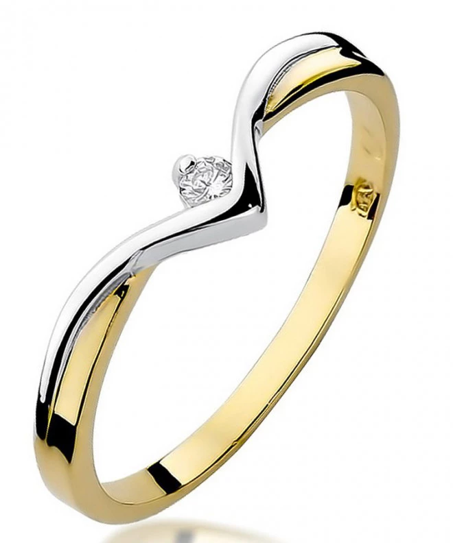 Pierścionek Bonore Simple Volpianoze złota próby 585 z diamentem 0,04 ct 81040