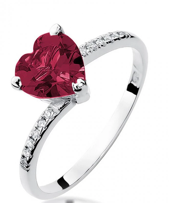 Pierścionek Bonore Love Chatillonz białego złota próby 585 z rubinem 1,7 ct 121344