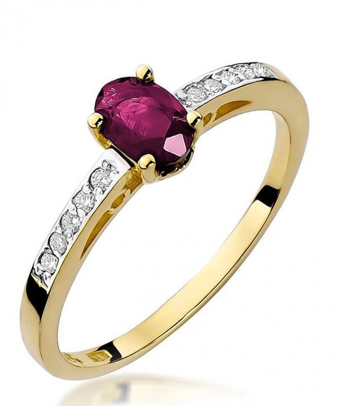 Pierścionek Bonore Basic Guardamiglioze złota próby 585 z rubinem 0,6 ct 95423