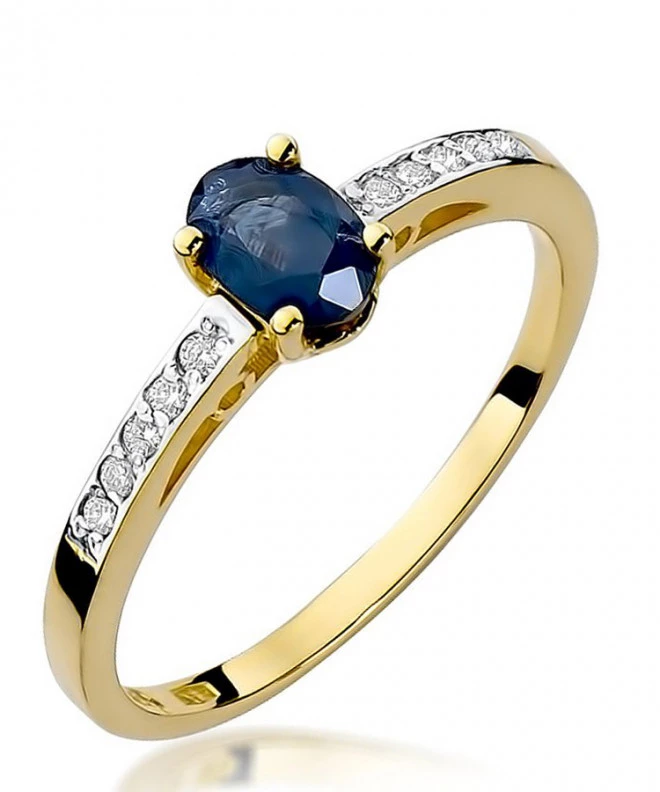 Pierścionek Bonore Crystal Travesioze złota próby 585 z szafirem 0,7 ct 96479