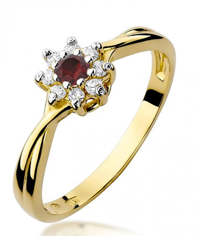 Pierścionek Bonore Basic Cinte Tesinoze złota próby 585 z rubinem 0,15 ct 95425