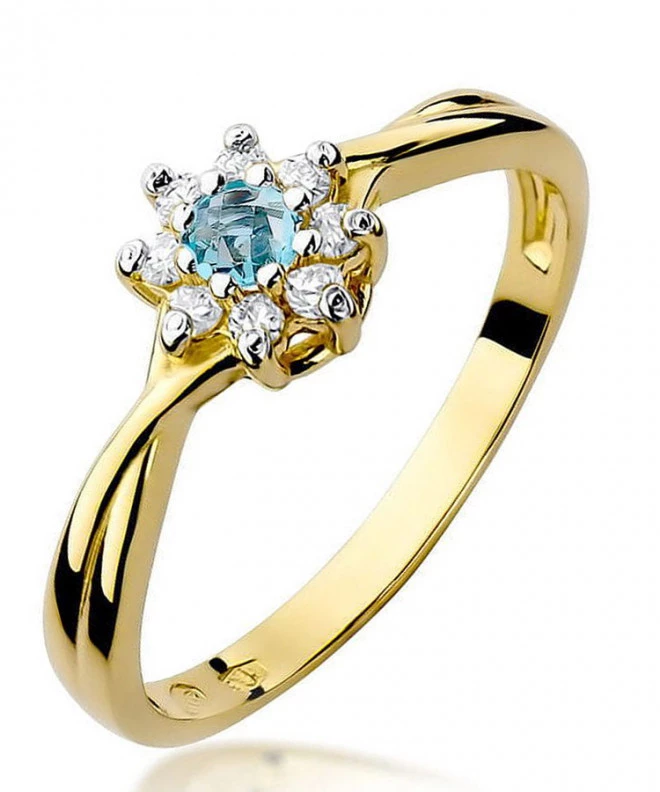 Pierścionek Bonore Crystal Velletrize złota próby 585 z topazem 0,15 ct 101670
