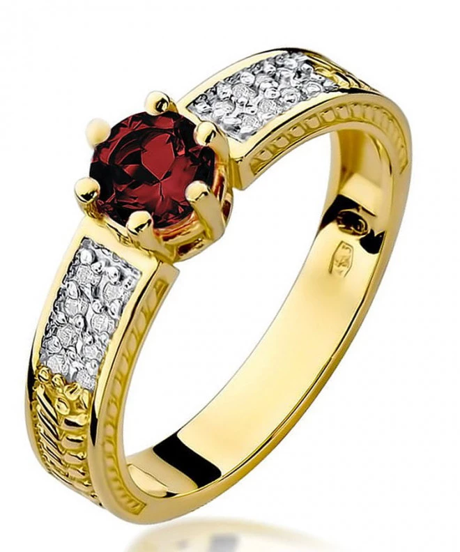 Pierścionek Bonore Basic Commezzaduraze złota próby 585 z rubinem 0,5 ct 95427