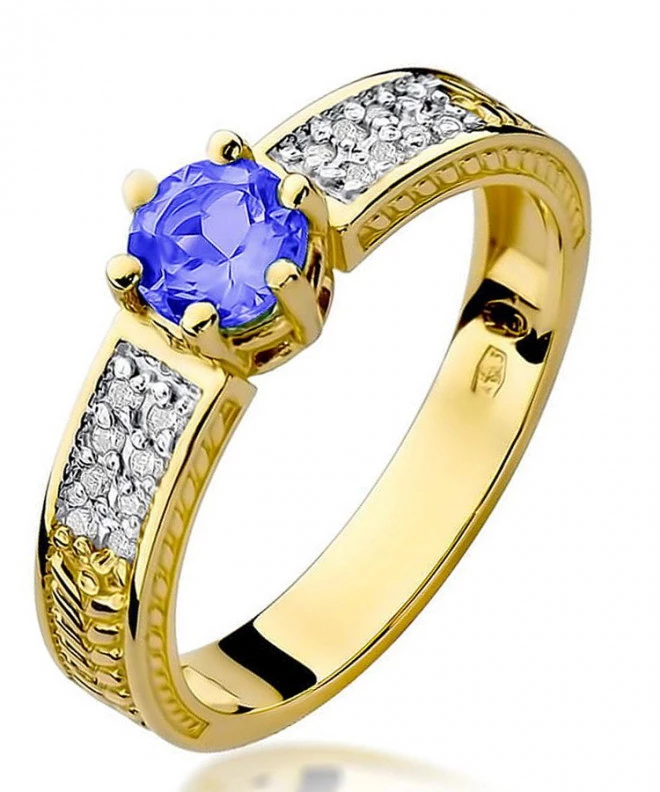 Pierścionek Bonore Crystal Tavulliaze złota próby 585 z tanzanitem 0,5 ct 99637