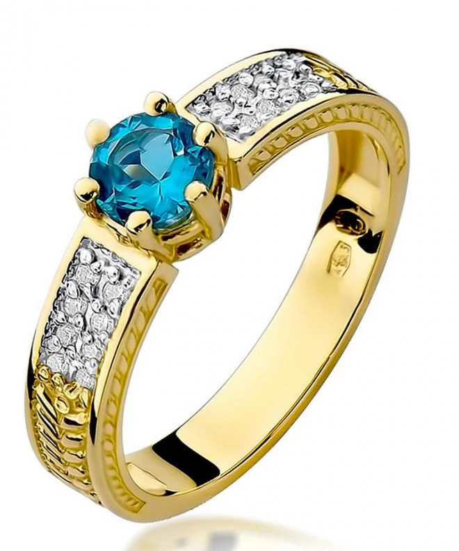 Pierścionek Bonore Crystal Monte Romanoze złota próby 585 z topazem 0,5 ct 101672