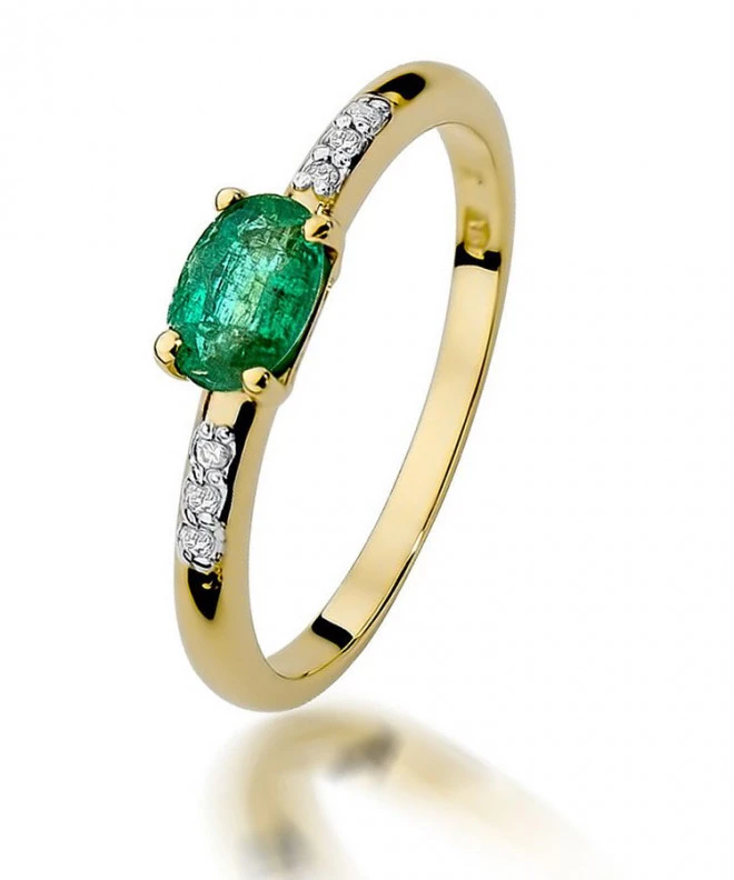 Pierścionek Bonore Midnight Sassettaze złota próby 585 ze szmaragdem 0,4 ct 98522