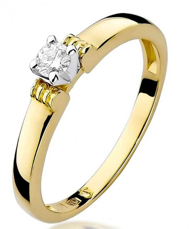 Pierścionek Bonore Elegant Brugnatoze złota próby 585 z diamentem 0,15 ct 85150