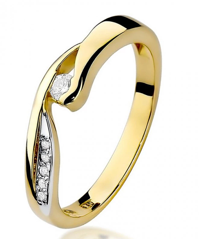 Pierścionek Bonore Crystal Sampeyreze złota próby 585 z diamentem 0,05 ct 82081
