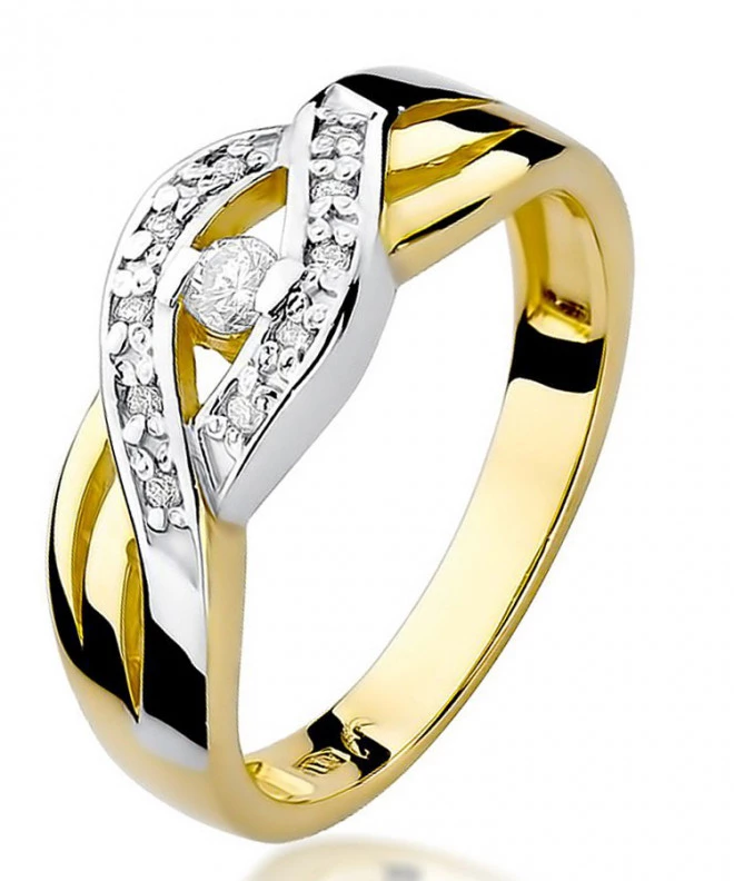 Pierścionek Bonore Crystal Sanfrontze złota próby 585 z diamentem 0,05 ct 82082