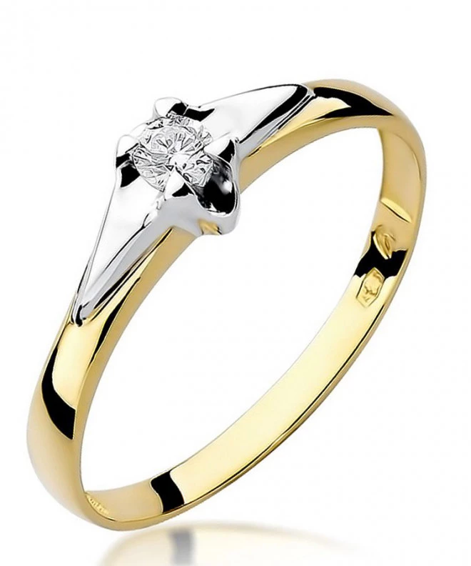 Pierścionek Bonore Simple Valdierize złota próby 585 z diamentem 0,1 ct 82083