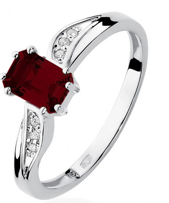 Pierścionek Bonore Midnight Gremiascoz białego złota próby 585 z granatem 0,7 ct 120315