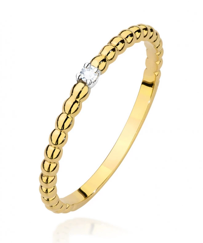 Pierścionek Bonore Simple Pramolloze złota próby 585 z diamentem 0,02 ct 79467