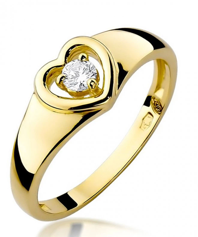 Pierścionek Bonore Love Diano D'Albaze złota próby 585 z diamentem 0,1 ct 82066