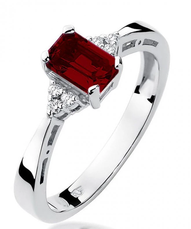Pierścionek Bonore Midnight Felizzanoz białego złota próby 585 z granatem 0,7 ct 119322