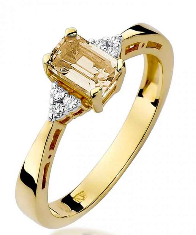 Pierścionek Bonore Simple Vezzi Portioze złota próby 585 z cytrynem 0,6 ct 92373