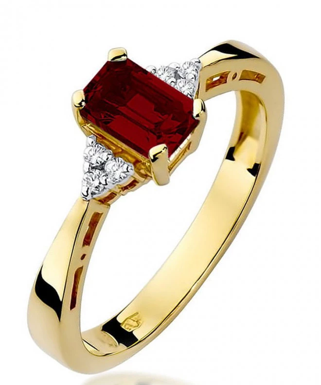 Pierścionek Bonore Simple Lacchiarellaze złota próby 585 z granatem 0,7 ct 93399
