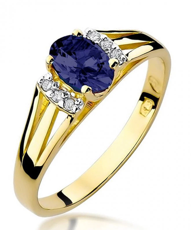 Pierścionek Bonore Crystal Tarvisioze złota próby 585 z szafirem 0,7 ct 96468