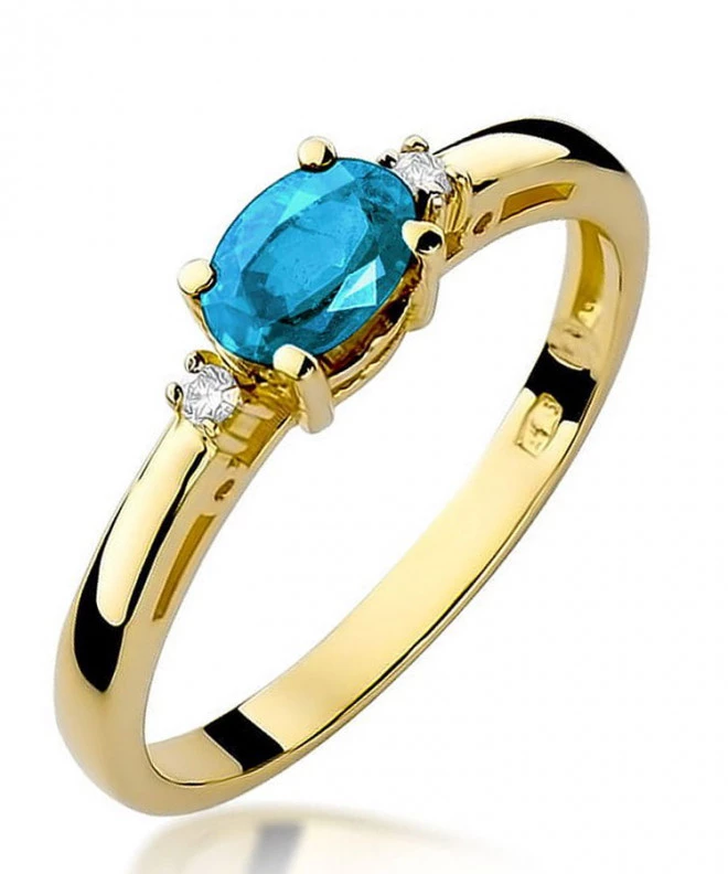 Pierścionek Bonore Midnight Formelloze złota próby 585 z topazem 0,5 ct 100658
