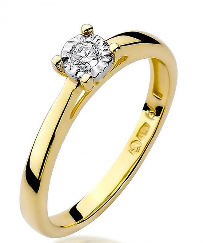 Pierścionek Bonore Simple Frassinoze złota próby 585 z diamentem 0,08 ct 82067