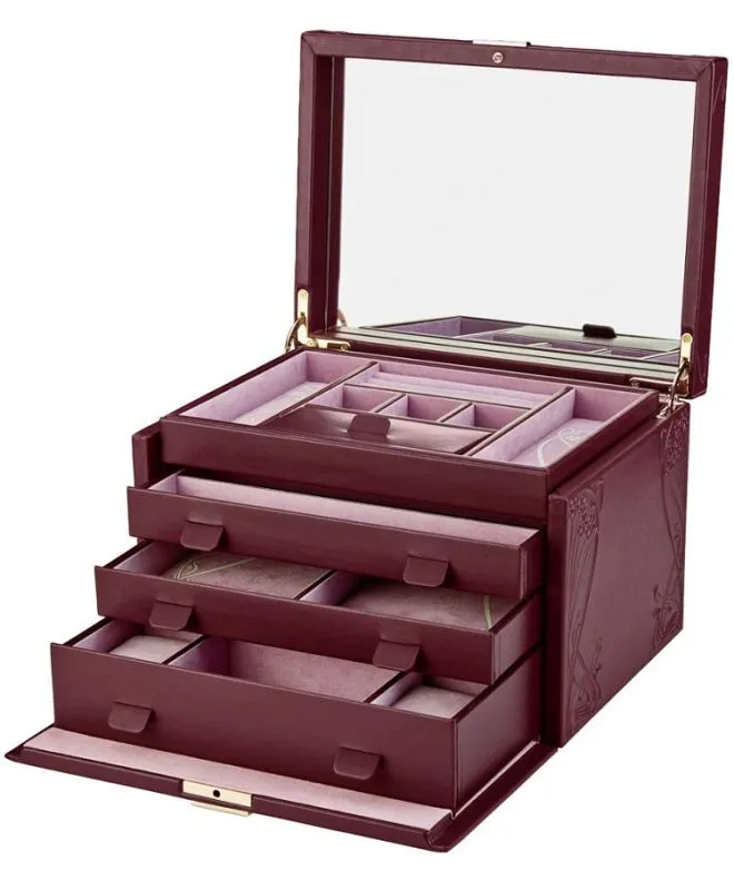 Pudełko na biżuterię Wolf x Liberty Ianthe Burgundy rozmiar L 381027