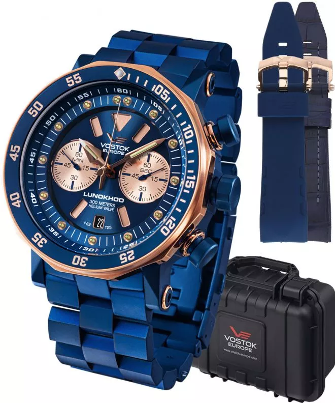 Zegarek męski Vostok Europe Lunokhod-2 Chrono Limited Edition + 2 paski Vostok 6S21-620E631-38352