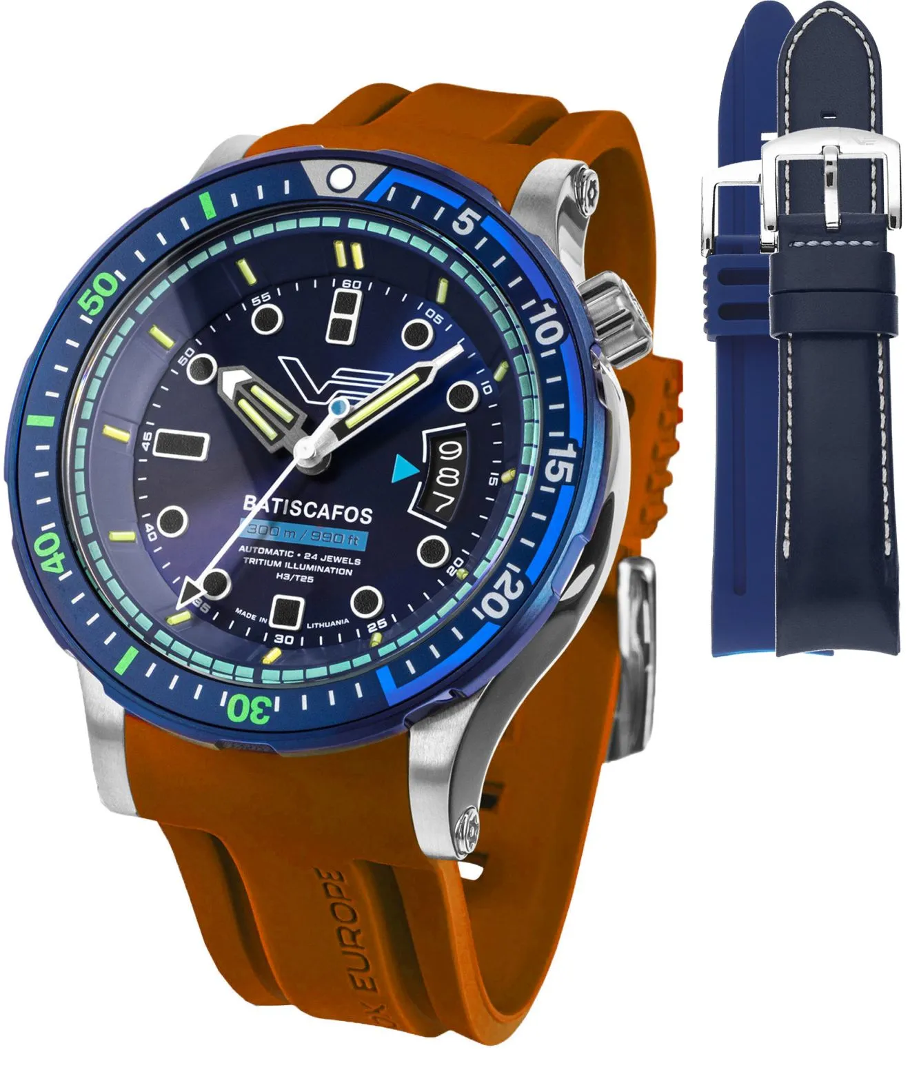 Zegarek męski Vostok Europe Batiscafos SET + 2 paski Vostok NH35A-511E768-05286