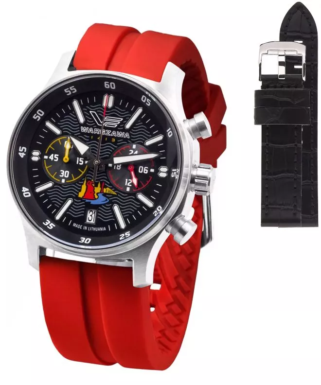 Zegarek męski Vostok Europe Miasta Polski Warszawa Chrono Limited Edition + pasek Vostok VK64-592A458-D-47088