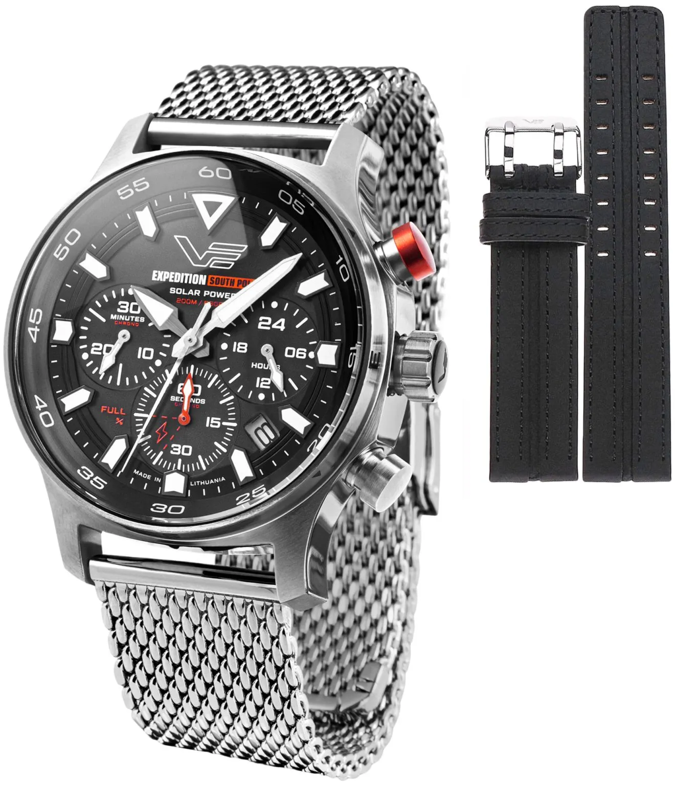Zegarek męski Vostok Europe Expedition South Pole Solar Power Chronograph Limited Edition SET + pasek Vostok VR42-592A761-04432
