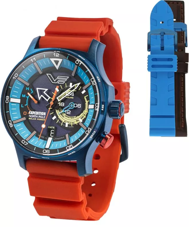 Zegarek męski Vostok Europe Expedition North Pole Polar Ice Limited Edition SET + 2 paski Vostok VS57-595D736-57155