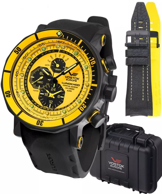 Zegarek męski Vostok Europe Lunokhod-2 Limited Edition + 2 paski Vostok YM86-620C504-3404