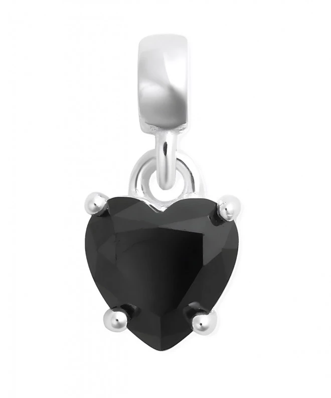 Zawieszka Daniel Wellington Heart Black Crystal Charm Silver DW00401052