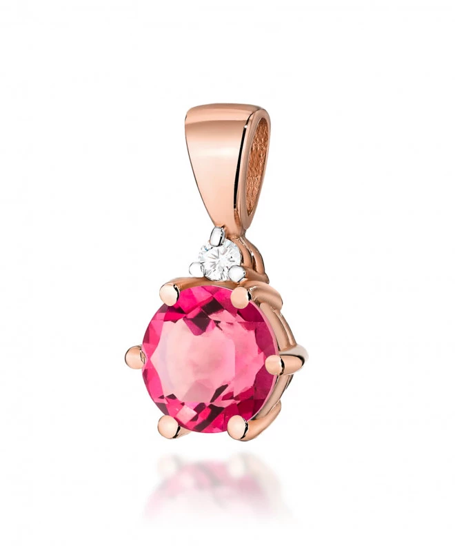 Zawieszka Bonore ze Złota próby 585 z różowym topazem 0,6 ct 173791
