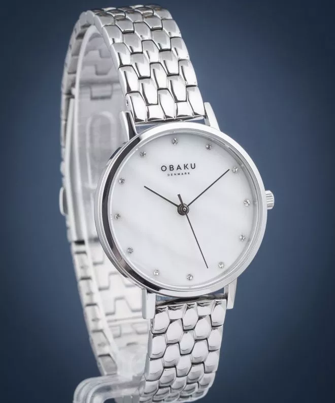 Zegarek damski Obaku Brink Lille Perlemor Brace V248LXCWSC