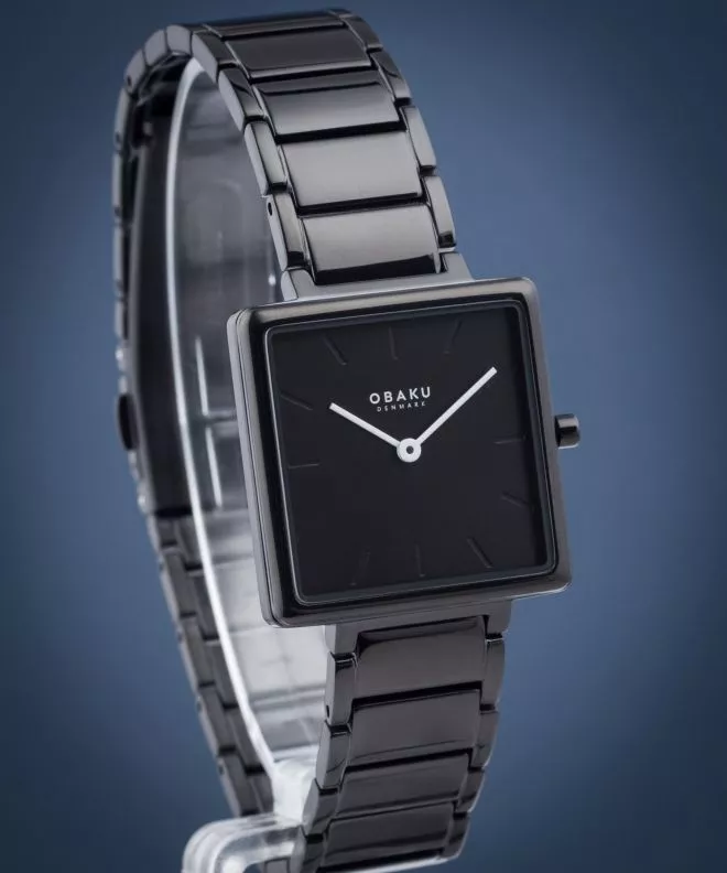 Zegarek damski Obaku Firkant Dark V259LXBBSB