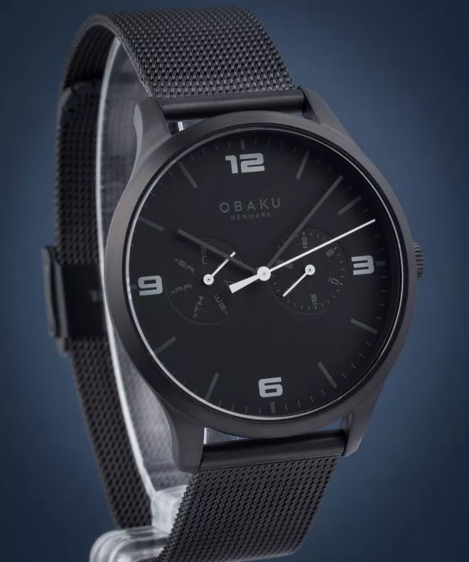 Zegarek męski Obaku Ask Charcoal V249GMBBMB