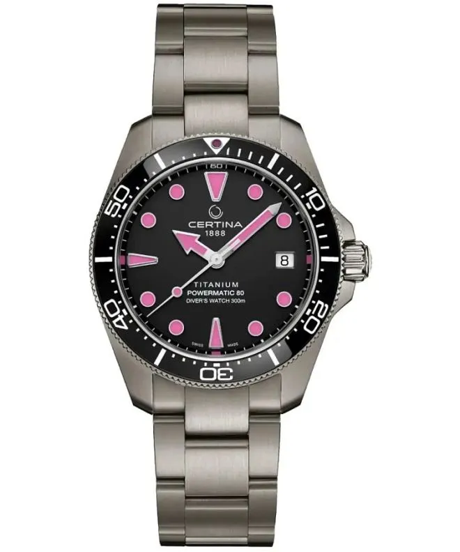 Zegarek Certina DS Action Diver Titanium 38mm Powermatic 80 C048.807.44.051.01 (C0488074405101)