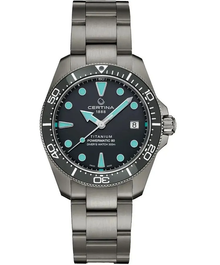 Zegarek Certina DS Action Diver Titanium 38mm Powermatic 80 C048.807.44.081.00 (C0488074408100)
