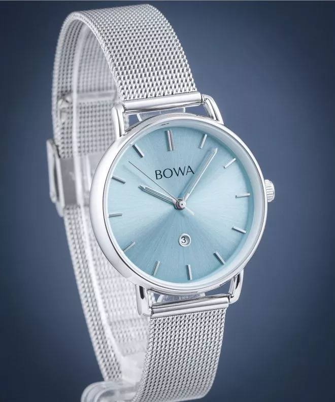 Zegarek damski BOWA Milan Ice-Blue Silver Mesh 34 MI345-95-165M