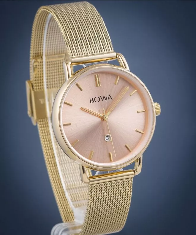 Zegarek damski BOWA Milan Pink-Gold Mesh 34 MI344-74-164M