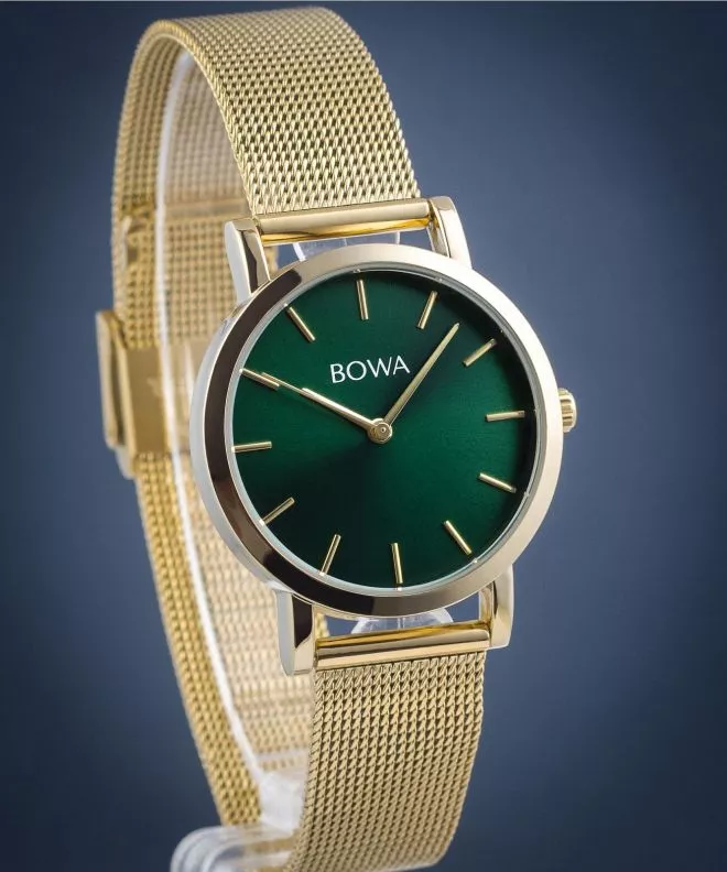 Zegarek damski BOWA Tokyo Green Gold Mesh 33 TO334-04-164M